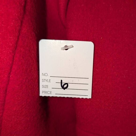Etcetera Red Wool/Angora Women's Overcoat. Size 6 - Picture 9 of 10
